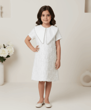 Dress White Embroidered